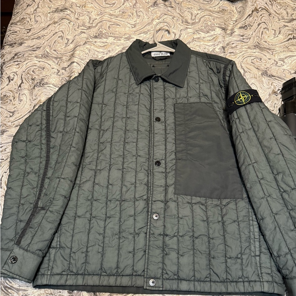 Stone Island Men's Quilted Nylon Stella Primaloft-TC Jacket in Musk